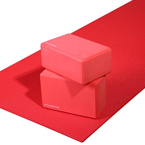 Fitvids Set of 2 High Density Yoga Blocks, 9"x6"x4" Each, Pair (Red) 6