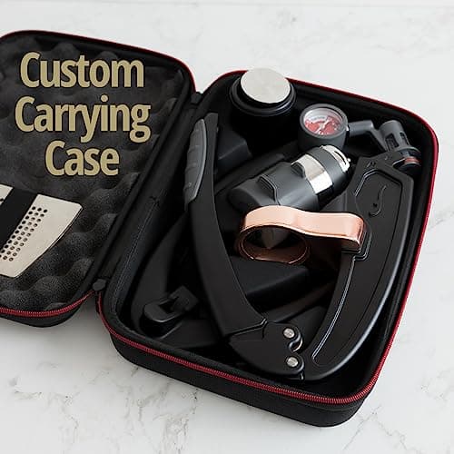 Flair UPDATED PRO 3 (Black) - All manual lever espresso maker with a stainless steel brew head, pressure gauge, and a shot mirror 7