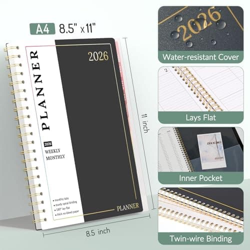Appointment Book 2026 Planner, Forvencer Daily Weekly & Monthly Calendar Planner (Jan 2026-Dec 2026), 8.5"x11", Hourly Agenda Book, 30 Minute Increments, Flexible Cover, Organizer Notebook, A4, Purple 5