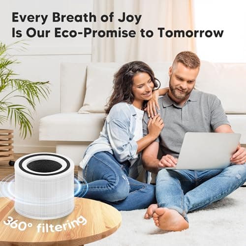 Core 300 Replacement Filter for LEVOIT Core 300, Core 300S and Core 300-P Air Purifier, 3-in-1 H13 True HEPA Filter Replacement, Compared to Part # Core 300-RF, 2 Pack, White 8