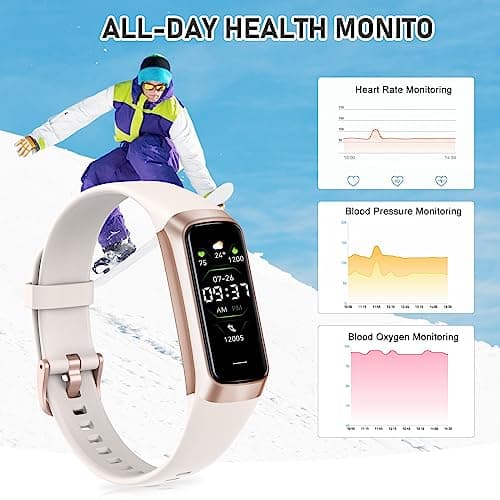 Fitness Tracker with Heart Rate, Calorie Tracking, Step Counter, Sleep Tracking, Activity Tracker Watch with 1.1" AMOLED Touch Color Screen, Waterproof Fitness Watch for Android iPhones Women Men 6