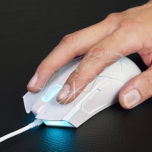 FIRSTBLOOD ONLY GAME. AJ52 Watcher RGB Gaming Mouse, Programmable 7 Buttons, Ergonomic LED Backlit USB Gamer Mice Computer Laptop PC, for Windows Mac Linux OS, Star White 5