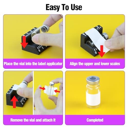 2 Pack Vial Label Applicator for 3ml Vial – Easy & Precise Sticker Alignment Tool for Vial Labeling – Time-Saving Labeling Assistant for Labs & Home Organization (3ml) 5