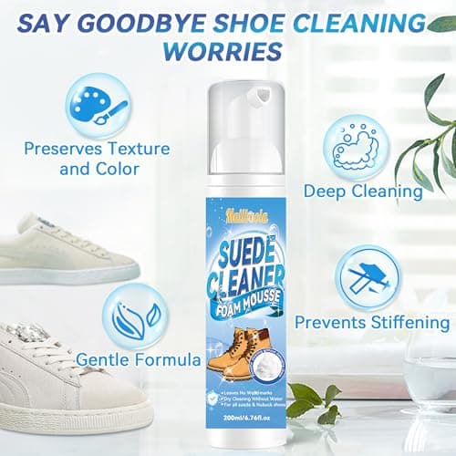 Mallbaola Suede Cleaner, Suede Shoe Cleaner with Brush, Shoe Cleaner Sneaker Cleaner for Knit Boots Leather Canvas Suede Nubuck Cleaner (White) 6