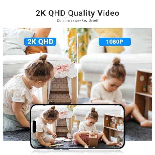 ILWUT Security Camera Indoor Cam-2K 360° WiFi Cameras for Home Security,Pan & Tilt,Pet/Dog/Baby Camera with Phone app,2-Way Audio,Night Vision,24/7 Cloud & Micro SD Card Storage 2 Pack 6