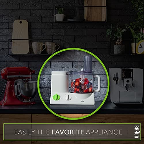 Braun FP3020 12 Cup Food Processor Ultra Quiet Powerful motor, includes 7 Attachment Blades + Chopper and Citrus Juicer , Made in Europe with German Engineering, White 7