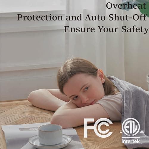 DOWNCOOL Heated Blanket, Grey Electric Blanket, Electric Throw with 1-12 Hour Timer & 10 Heat Settings, Velvet Heated Blanket with Fast Heating and Auto Shut-Off, Machine Washable(50x60 Inches) 6