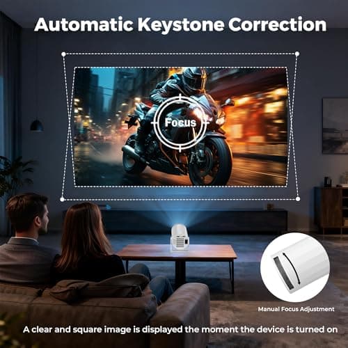 WellSonic Mini Projector with WiFi and Bluetooth, Portable Movie Projector Support 4K, Auto Keystone,210° Rotation, 130'' Screen Smart Projector Compatible with HDMI Phone TV Stick for Bedroom Outdoor 5