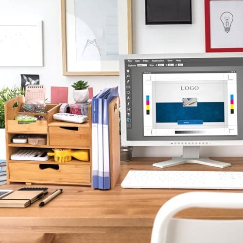 ZOOFOX Bamboo Desk Organizer with Adjustable File Holder, Mail Organizer Countertop with Drawer, 4-Tier Desktop Organization and Desk Accessories for Home Office School Supplies, No Assembly Required 6