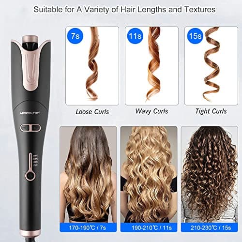 Automatic Hair Curling Iron, Rotating Curlers Iron with 1" Barrel Curls, Hair Curler Wand with 4 Temp & Dual Voltage, Anti-Scald, Auto Shut-Off 6