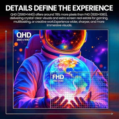 CRUA 27'' Curved Gaming Monitor 260Hz/240Hz, QHD 1440P 1800R VA Panel Computer Monitor with Built-in Speakers, Support AMD FreeSync, 120% sRGB, Blue Light Filter, HDMI2.0 & DP1.4, Wall Mountable-Black 5