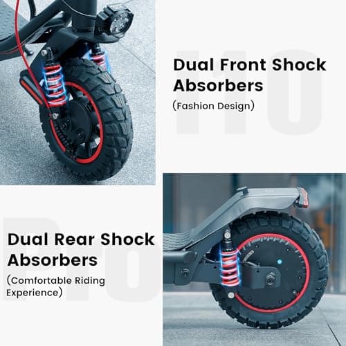 iScooter Electric Scooter Adults, 37MILES Long Range, 28MPH Top Speed, Dual Suspension Electric Scooter for Adults with Turn Signals and Double Braking Systems, APP - i10 Pro 6