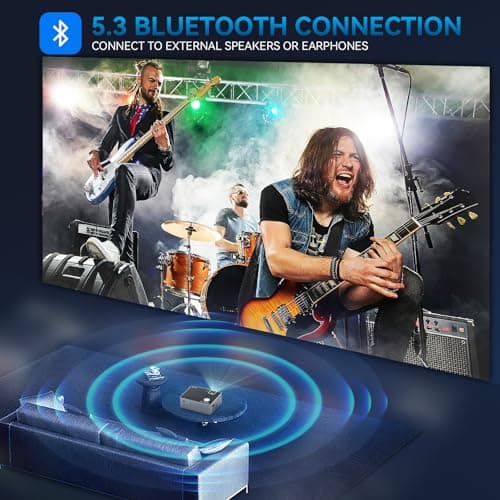 Native 1080P Projector with WIFI and Bluetooth, Pericat 4K Supported 230 ANSI Outdoor Movie Projector with 100" Screen, Tripod & Carry Bag, Compatible with iOS/Android/PC/TV Stick/HDMI/USB/VGA 6