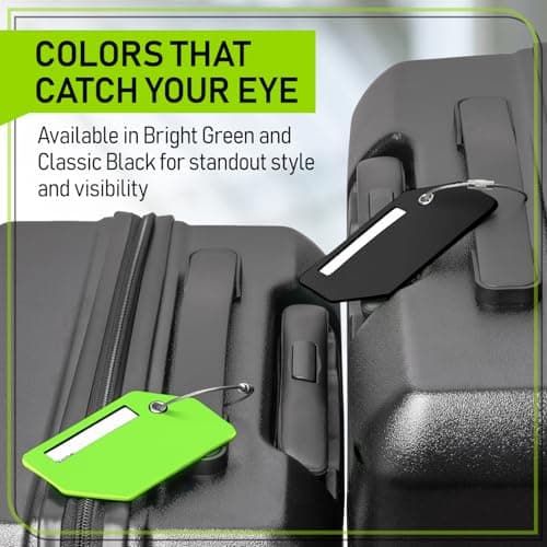 Untethered 4-Pack Luggage Tag Set | Durable Luggage Tags for Suitcases & Travel Bags | Bag Tag & Name ID Identifiers | Suitcase Tags for Easy Luggage Identification 8