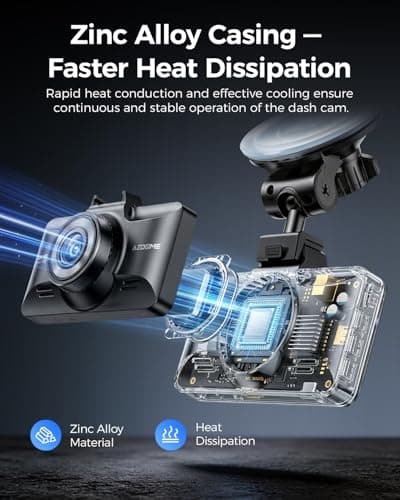 AZDOME M01 Max UHD 4K Dash Cam Front and Rear, Built-in Wi-Fi, Free 64GB Card, App Control, 4K+1080 Dash Camera for Car, Built-in ADAS, G-Sensor, IP68 Waterproof, 24H Parking Mode Dashcam 7