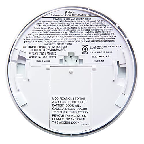 Kidde Hardwired Smoke Detector with 9-Volt Battery Backup, Photoelectric Smoke Alarm, Battery Included 6
