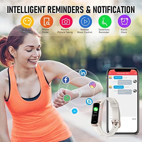 Bakoor Fitness Tracker, Step Tracker with 1.1" AMOLED Screen, Pedometer, Heart Rate Sleep Tracking, Calorie Step Counter Watch for Android Phones iPhone Women Men 6