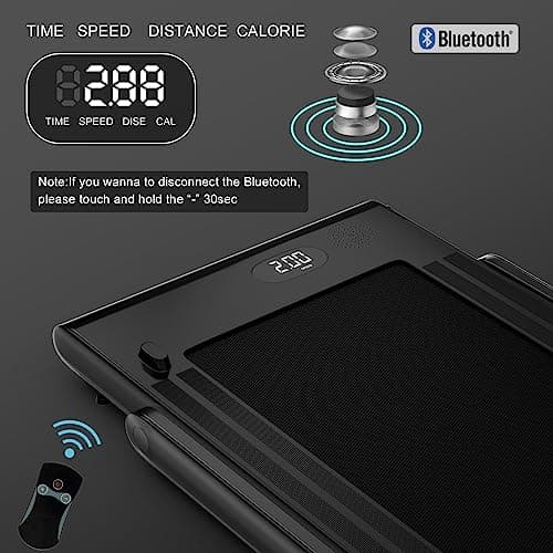 Goplus 2 in 1 Folding Treadmill, 2.25HP Superfit Under Desk Electric Treadmill, Installation-Free with Remote Control, APP Control and LED Display, Walking Jogging for Home Office 6