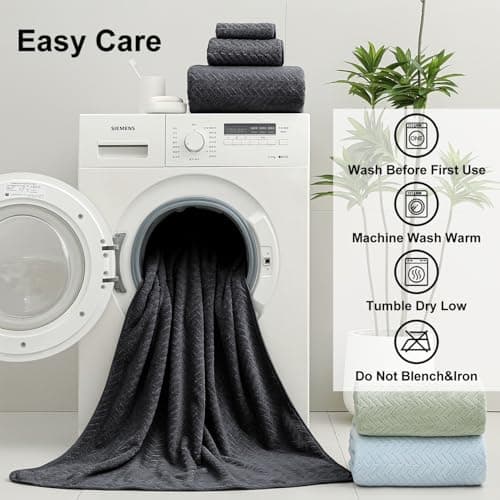 Ferdilan 4 Pack Large Bath Towels Set 35"x70" Black Oversized Bath Sheet Chair Towels, 600 GSM Ultra Soft & Absorbent Towels for Bathroom, Quick Dry Towel for Gym Hotel Camp Pool 9