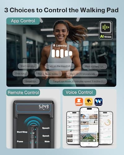 COZYINN 10% Incline Walking Pad - 2.5HP 4MPH 265+lb Capacity Treadmills for Home, Portable Foldable Adjustable Incline Treadmill with Mute Control, Works with KINOMAP 7