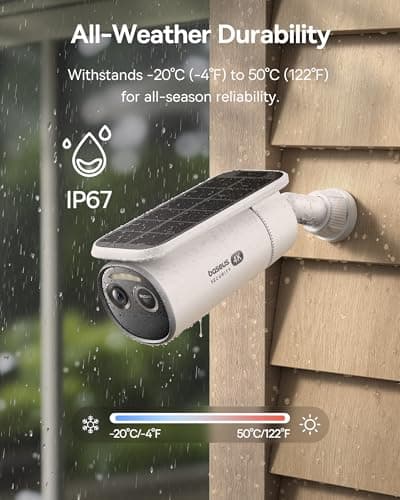 Baseus S2 4K Solar Security Cameras Wireless Outdoor - Radar+PIR Detection, AI Face Recognition, Auto Sunlight-Tracking, Color Night Vision, IP67, No Monthly Fee, Local Storage, Featured at CES 2025 6