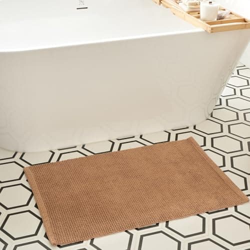 KIBAGA Beautiful Boho Rug for Your Bathroom - Soft Textured Bath Mat Made of 100% Cotton Fits Perfectly Into Your Home - A Cute, Non-Slip and Absorbent Rug Ideal to Enhance Any Bath/Bedroom Decor