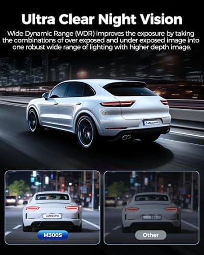 AZDOME M300S 4K Dash Cam with 5.8G WiFi 64GB SD Card, 170° Dash Cam Front and Rear GPS Voice Control WDR Night Vision G-Sensor 24H Parking Monitor, Easy to Install, Max Up Support to 256GB 9