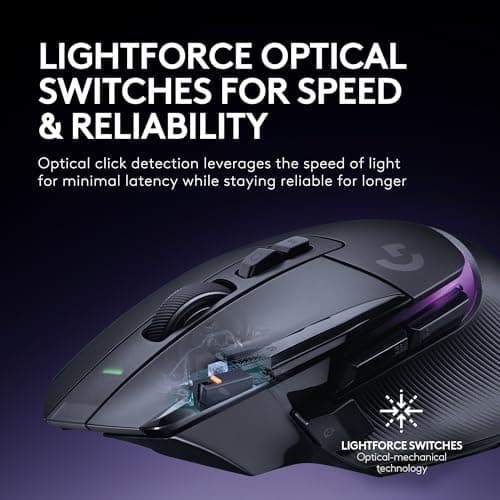 Logitech G502 X Plus Lightspeed Wireless RGB Gaming Mouse - Optical Mouse with LIGHTFORCE Hybrid switches, LIGHTSYNC RGB, Hero 25K Gaming Sensor, Compatible with PC - macOS/Windows - Black 5