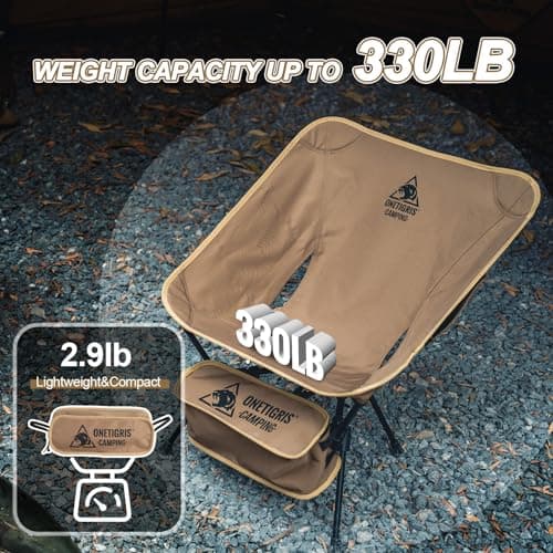 ONETIGRIS Tigerblade Camping Chair, Lightweight Folding Backpacking Hiking Chair, Compact Portable 330 lbs Capacity 7