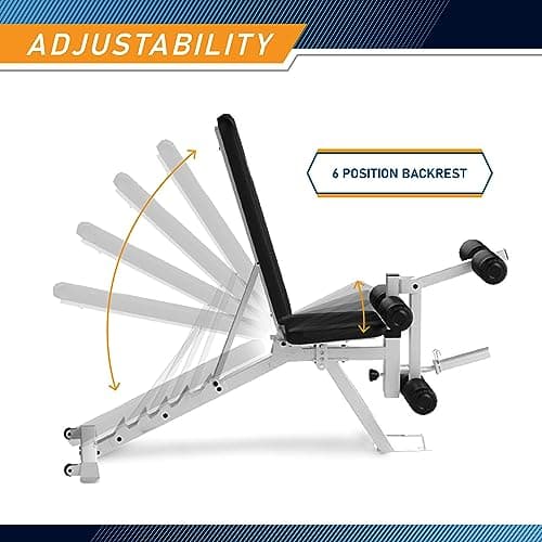 Marcy Foldable Full-Body Workout Bench with Adjustable 6-Position Backrest & Leg Extension - Compact Incline Decline Weight Bench Station for Home Gym Strength Training 5