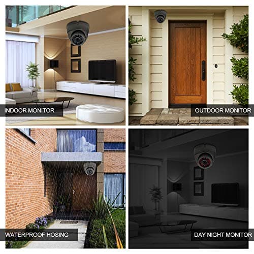 Analog CCTV Camera HD 1080P 4-in-1 (TVI/AHD/CVI/CVBS) Security Dome Camera Outdoor, 2.8mm-12mm Manual Focus/Zoom Varifocal Lens, Weatherproof Metal Housing 36 IR-LEDs Day & Night Monitoring (Grey) 5