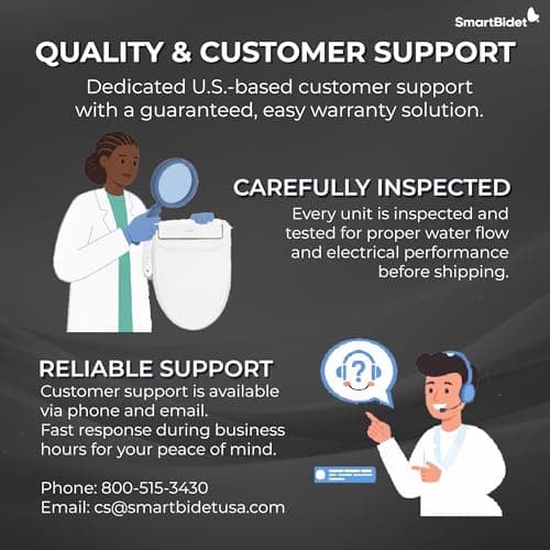 SmartBidet® SB-2000WE Electric Smart Bidet Toilet Seat with Heated Seat, Warm Air Dryer, Temperature Control Wash, and Control Panel, Elongated Seat 14