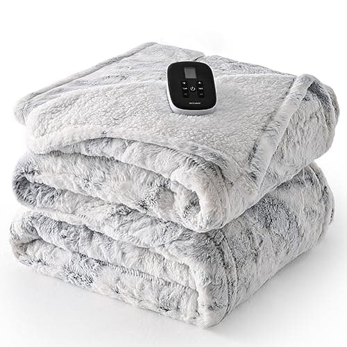 WOOMER Heated Blanket Full Size Electric Blanket 77"x 84", Soft Faux Fur Fast Heating Blanket, 10 Heating Levels & 0.5-12H Auto Off, Over-Heat Protection, ETL Certification 7