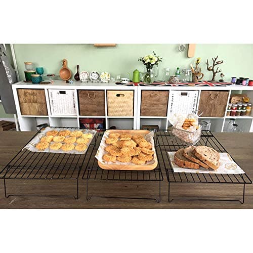 Kingrol 2 Pack 3-Tier Stackable Cooling Rack, Non-stick Wire Cake Rack for Pies, Cookies, Pastries 6