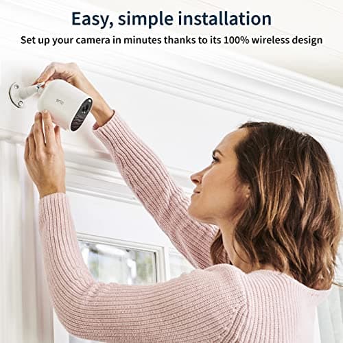 Arlo Essential Spotlight Camera - Wireless Security, 1080p Video, Color Night Vision, 2 Way Audio, White - VMC2030,1 Count (Pack of 1) 6