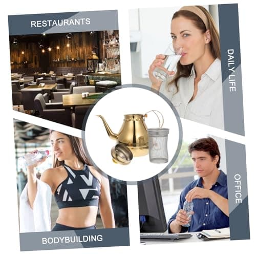 LABRIMP Electric Tea Kettle 1.2L Gold Teapot Stainless Steel Kettle Tea Kettles Stovetop Anti-Scald 9