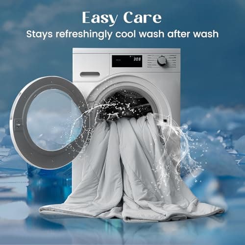 Dream Valley® Outlast® Deepsleep Cooling Comforter, Full/Queen Size, NASA-Grade Space Technology Cooling Blanket for Hot Sleepers Night Sweats, Q-Max > 0.45 Aerocool™ Breathable, Light Grey, 90"x90" 6