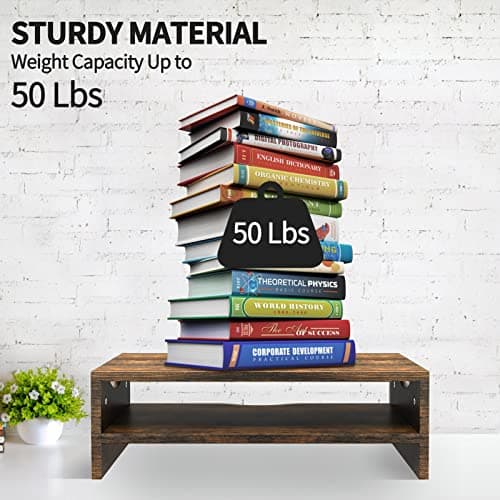 Zimilar Monitor Stand Riser, 2 Tiers Laptop Computer Monitor Riser for PC Screen, iMac, Desktop Wooden Screen Monitor Stand Riser with Storage for Home Office 8