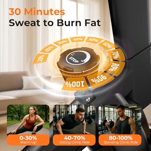 OWLSKY Exercise Bike with APP,Indoor Cycling Bike, 300 lbs Capacity Quiet Stationary Bike for Home Gym, Cardio Bike Workout, Adjustable Seat & Tablet Holder 8