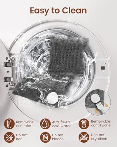 RENPHO Heating Pad for Back Pain & Period Cramps, FSA Eligible & HSA Store, Mothers Day Gifts & Birthday Gifts for Women Men,12" x24‘’ Electric Heat Pad for Neck and Shoulder, ETL Certified, Gray 8