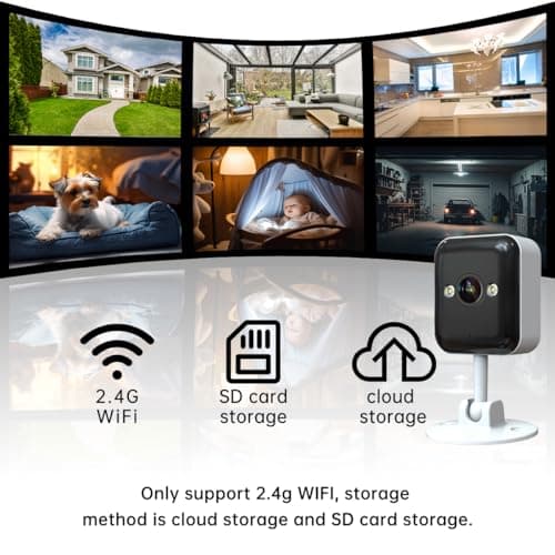 JOOAN 3MP Outdoor Security Camera WiFi Camera 【2.4G WiFi & Bluetooth & Color Night】 for Home Security Baby Pet IP66 Waterproof 2 Way Audio Motion Detection Siren SD/Cloud Storage Color Night Vision 2