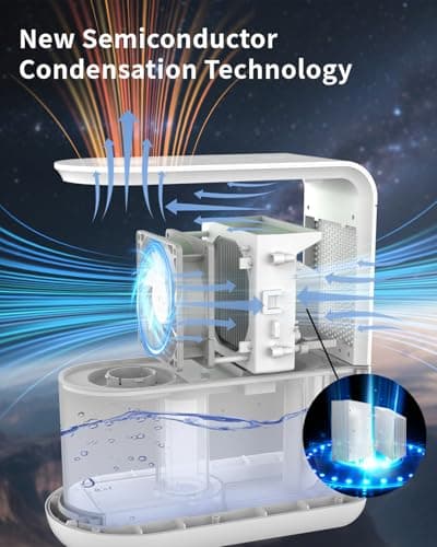 3 in 1 Dehumidifier, Humidifier & Aroma Diffuser with Air Combo One - 39Oz, Small Auto Purifier Humidity Control Quiet 27db Multifuctional Colorful Mist,for Bedroom/Bathroom/Bome/Basement(350 sq.ft) 10