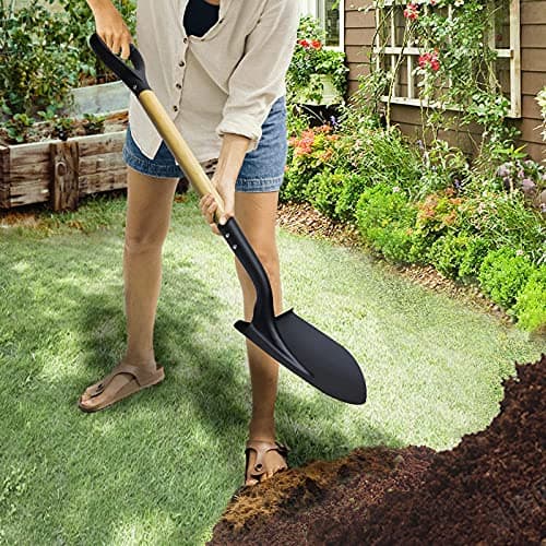 Shovel for Digging,Round Shovel, Garden Tool with D-Handle, 41 Inches in Overall Length, Wooden Handel Garden Shovel,Beach Shovel, Car Snow Shovel 7