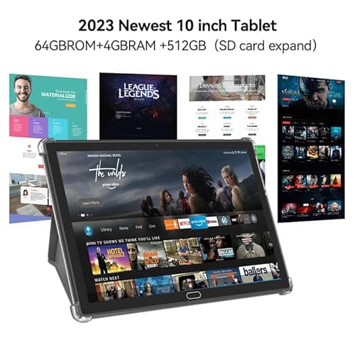 Tablet 2024 Latest, 2 in 1 Tablets 10 inch, Android 13 Tablet 4G Cellular Tablets with Dual Sim Slot 64GB+512GB Expand Storage Octa-Core 13MP Camera, ZONKO WIFI Tablet with Keyboard Mouse Stylus-Black 5