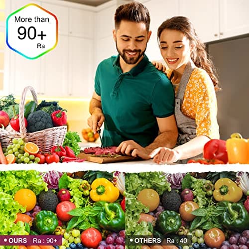 EMITEVER LED Strip Light Warm White 3000K 16.4ft,24V DC COB Dimmable Tape Lights with RF Controller,Premium High Density Power Adapter,1600LEDs Suitable for Bedroom,Kitchen Cabinets,Indoor Use 5