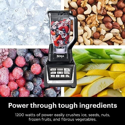 Ninja BL642 Nutri Ninja Personal & Countertop Blender with 1200W Auto-iQ Base, 72 oz. Pitcher, and 18, 24, & 32 oz. To-Go Cups with Spout Lids, For Smoothies, Shakes & More, Dishwasher Safe, Black 8