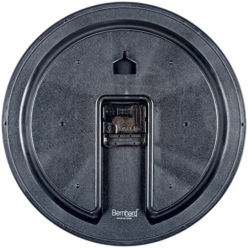 Bernhard Products Black Wall Clock, Large 13-Inch Silent Non Ticking Quartz Battery Operated Round Easy to Read Classroom/Home/School/Office Clock 6