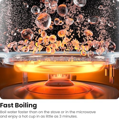 Chefman 1.7 Liter Electric Glass Tea Kettle, Fast Hot Water Boiler, One Touch Operation, Boils 7 Cups, Swivel Base & Cordless Pouring, Auto Shut-Off 5