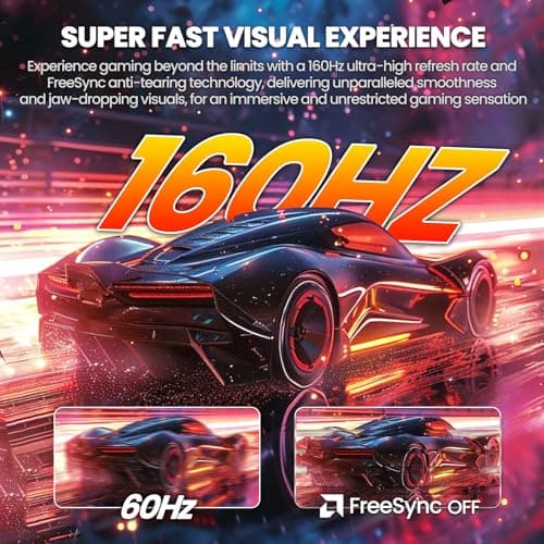 CRUA 32" Curved Gaming Monitor, 4k UHD(3840 * 2160P) VA Screen, 1500R, 144Hz/160Hz Computer Moniter, Supports AMD Freesync, 120% sRGB, Built-in Speakers, Wall Mountable Installs(HDMI 2.1/DP 1.4)-Black 5