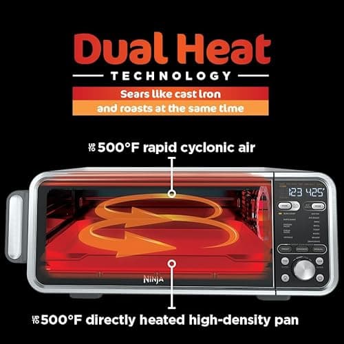 Ninja, Toaster Oven, Air Fryer, Thermometer, Toaster Oven Air Fryer Combo, Stainless Steel, Quick meals, Fries, Frozen Food, Air Fry, Dehydrate, Reheat, 13-in-1,Less Oil, Flip Away Oven, Foodi, SP351 6